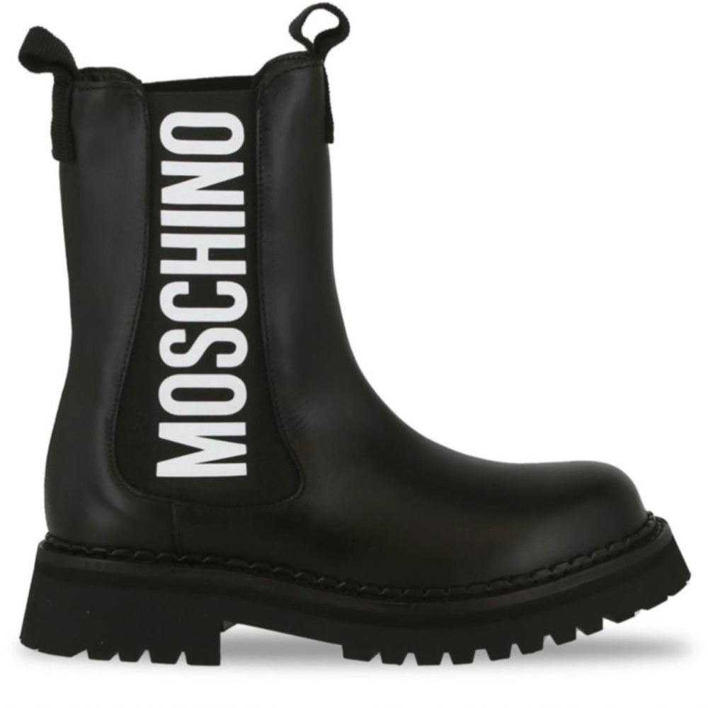 Black Moschino mid boots Size 7 Women's Worn Once.